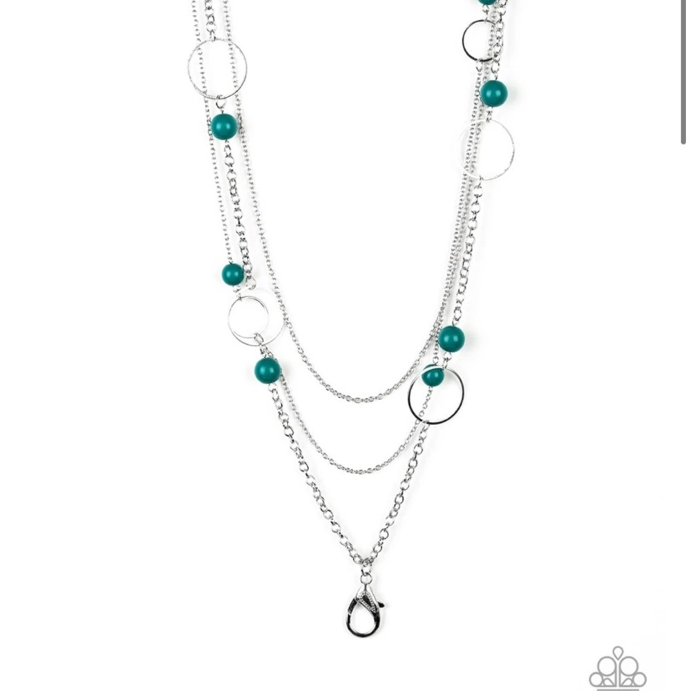 aparazzi Beachside Babe - Green - Lanyard Necklace & Earrings. - Picture 4 of 4